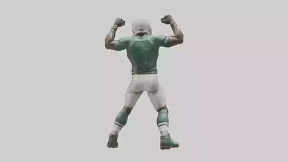 Football Player in Defensive Pose statue model 3D model