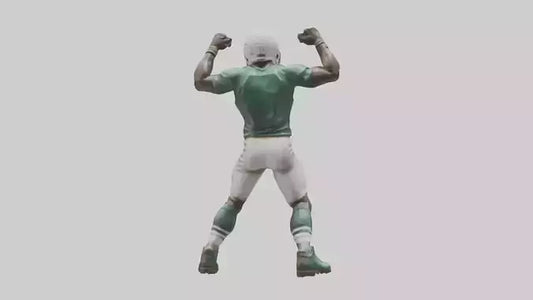 Football Player in Defensive Pose statue model 3D model