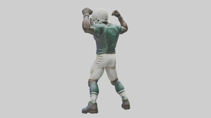 Football Player in Defensive Pose statue model 3D model