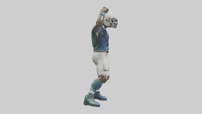 Football Player in Defensive Pose statue model 3D model