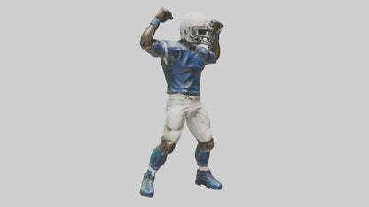 Football Player in Defensive Pose statue model 3D model