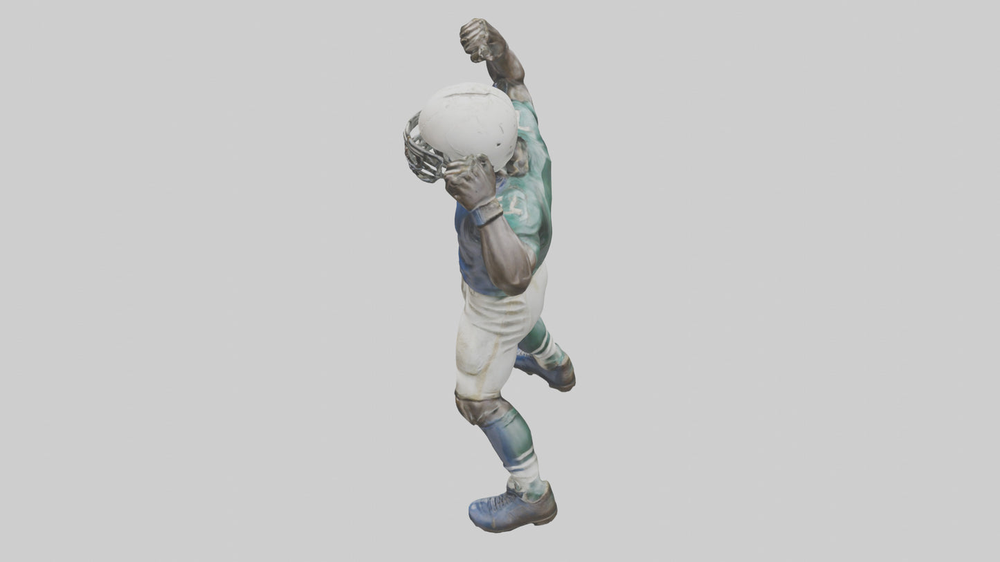 Football Player in Defensive Pose statue model 3D model