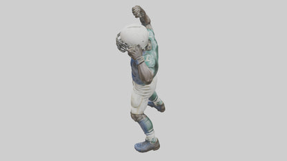 Football Player in Defensive Pose statue model 3D model