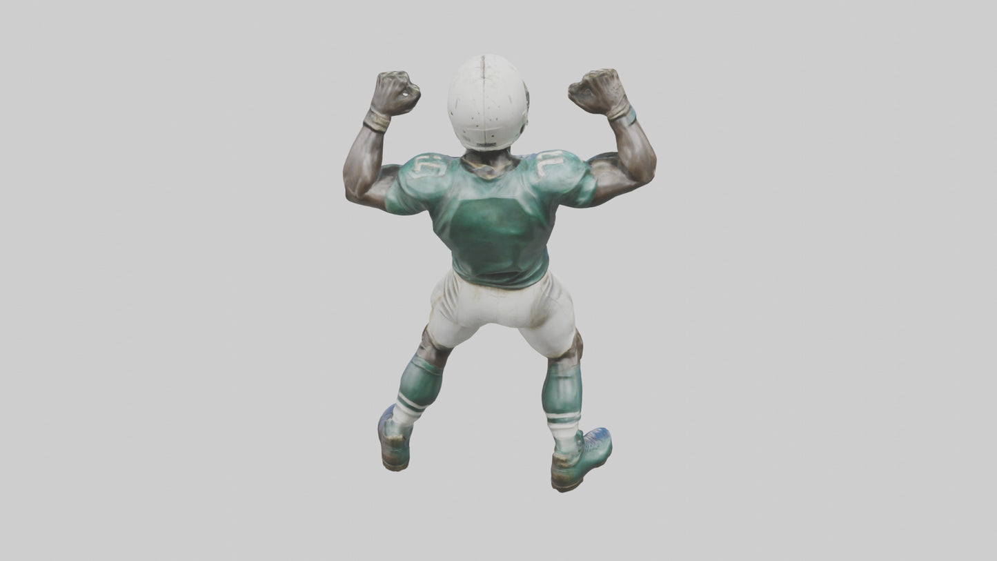 Football Player in Defensive Pose statue model 3D model