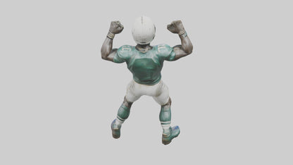 Football Player in Defensive Pose statue model 3D model