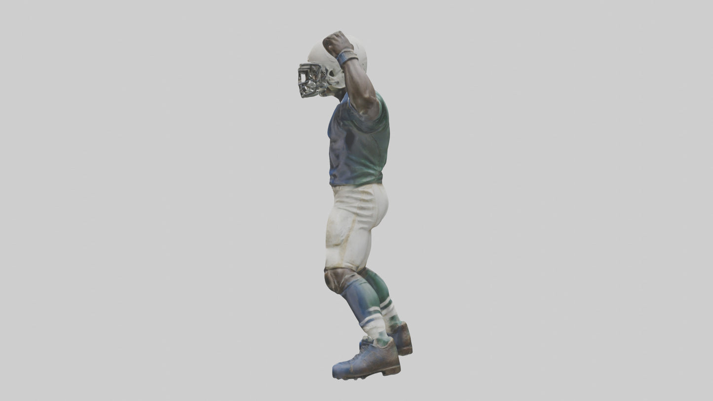 Football Player in Defensive Pose statue model 3D model
