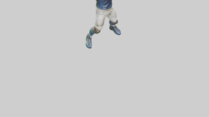 Football Player in Defensive Pose statue model 3D model