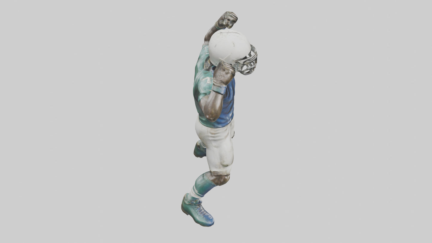 Football Player in Defensive Pose statue model 3D model