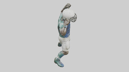 Football Player in Defensive Pose statue model 3D model