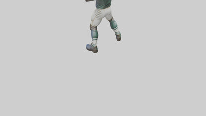 Football Player in Defensive Pose statue model 3D model