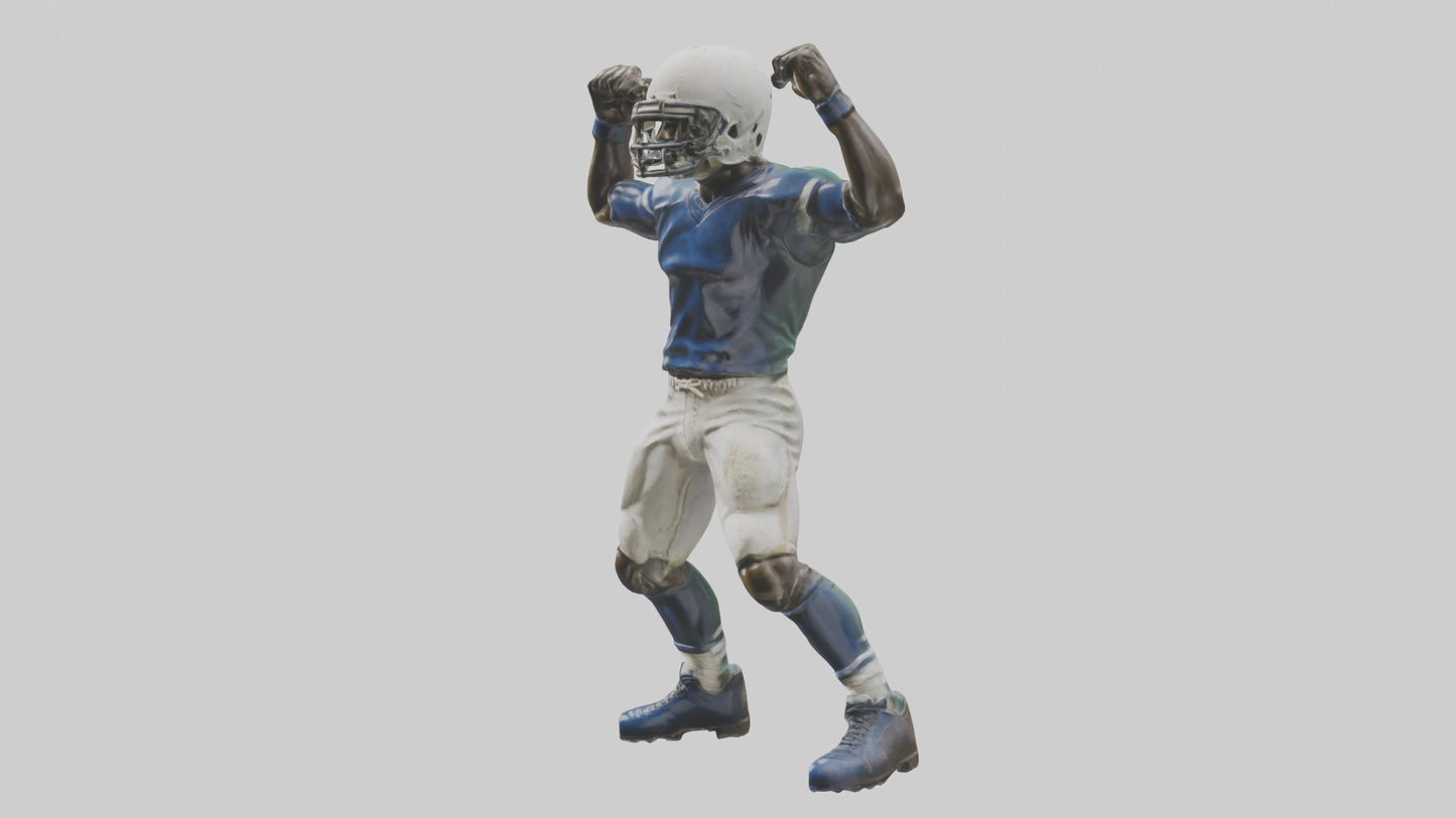 Football Player in Defensive Pose statue model 3D model