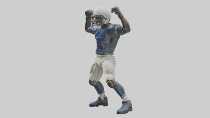 Football Player in Defensive Pose statue model 3D model