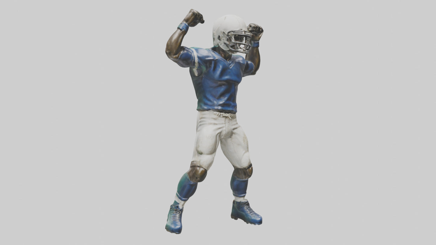 Football Player in Defensive Pose statue model 3D model