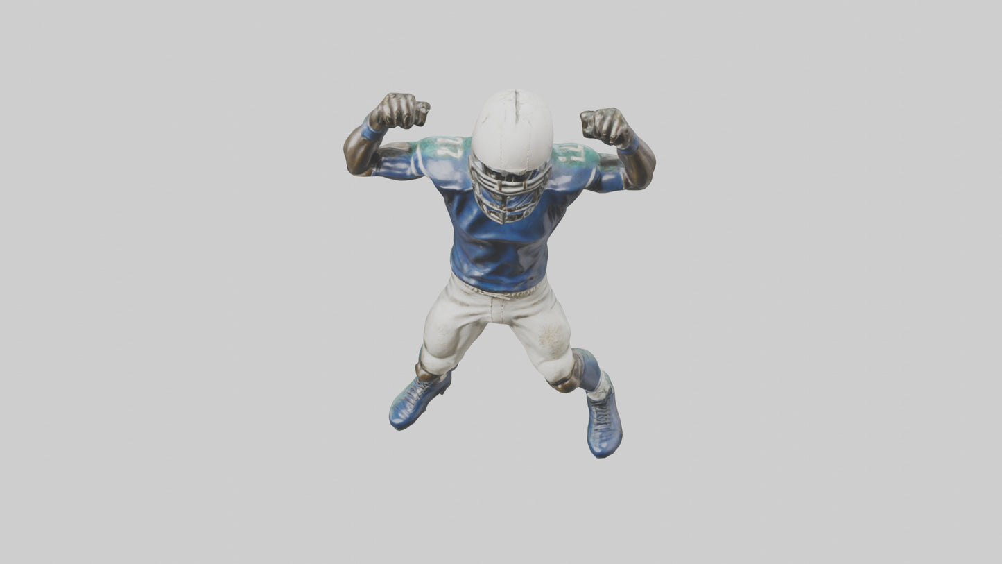 Football Player in Defensive Pose statue model 3D model