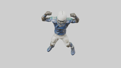 Football Player in Defensive Pose statue model 3D model