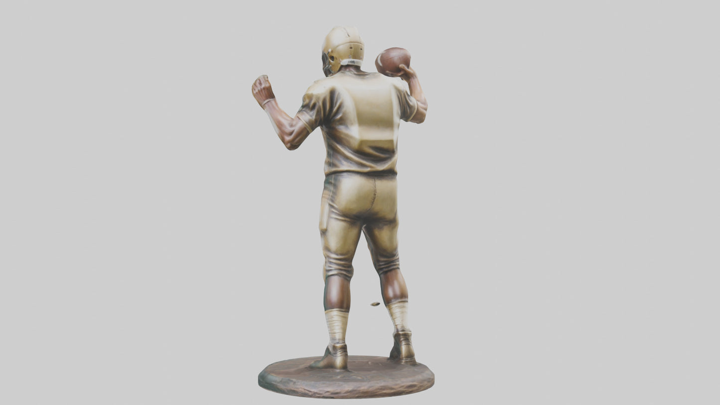 Football Quarterback Throwing statue model 3D model