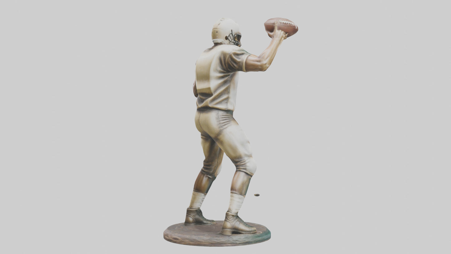 Football Quarterback Throwing statue model 3D model