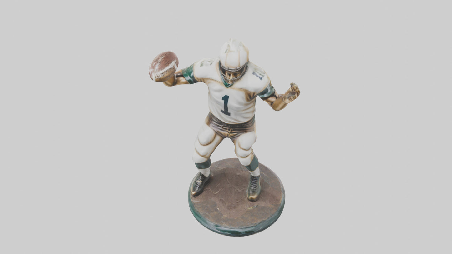 Football Quarterback Throwing statue model 3D model