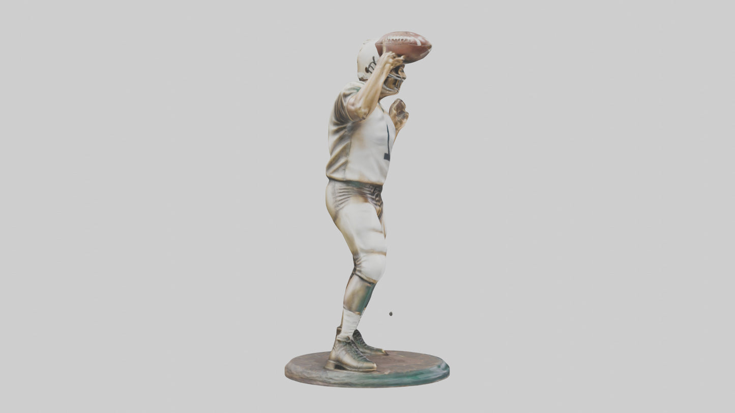 Football Quarterback Throwing statue model 3D model