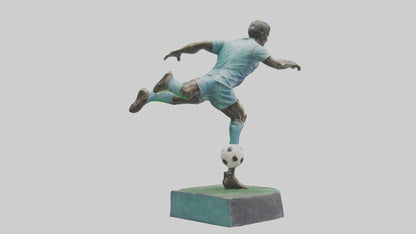 Footballer in GoalScoring Pose statue model 3D model