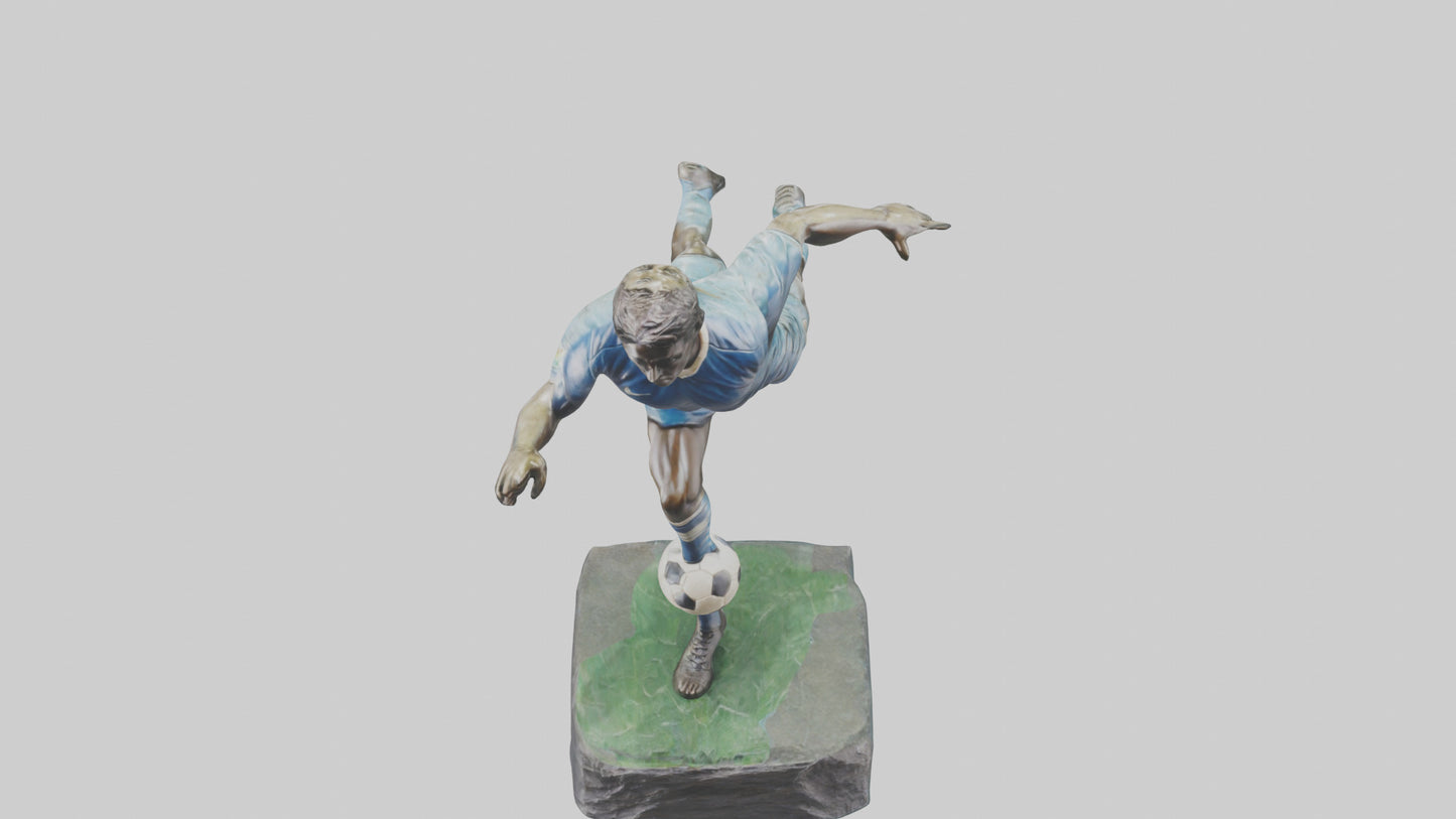 Footballer in GoalScoring Pose statue model 3D model