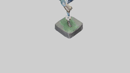 Footballer in GoalScoring Pose statue model 3D model