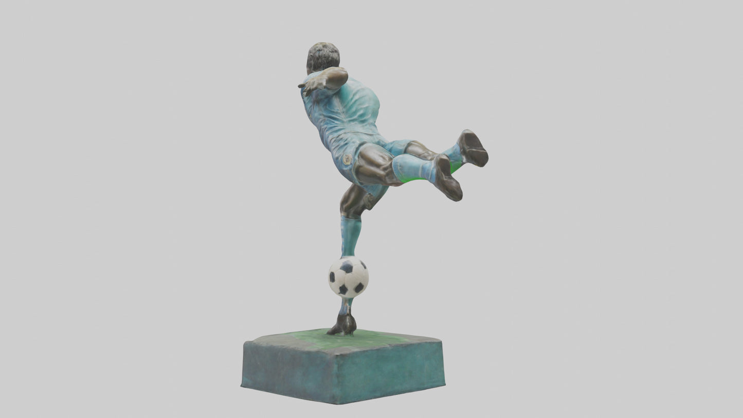Footballer in GoalScoring Pose statue model 3D model
