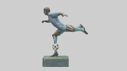 Footballer in GoalScoring Pose statue model 3D model
