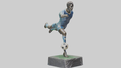 Footballer in GoalScoring Pose statue model 3D model