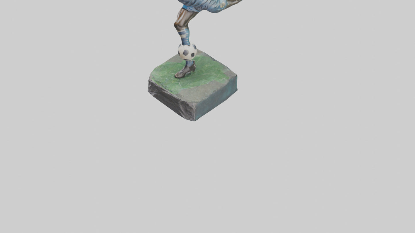 Footballer in GoalScoring Pose statue model 3D model