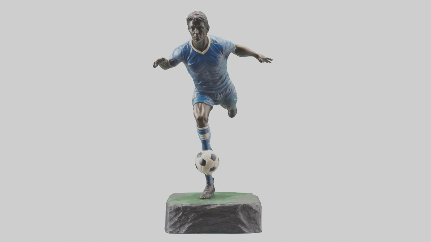 Footballer in GoalScoring Pose statue model 3D model