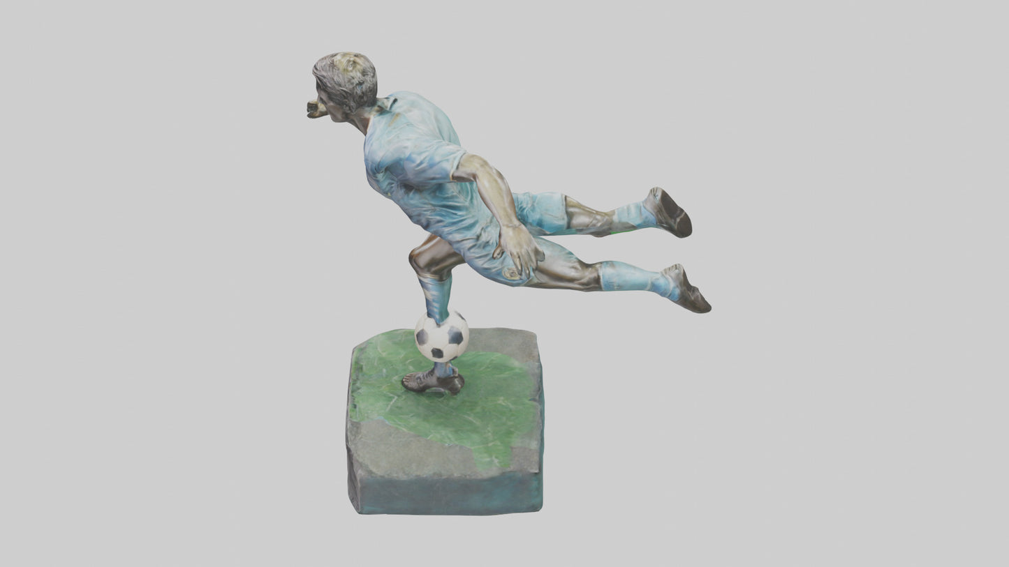 Footballer in GoalScoring Pose statue model 3D model
