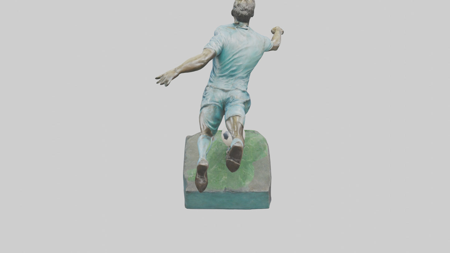Footballer in GoalScoring Pose statue model 3D model