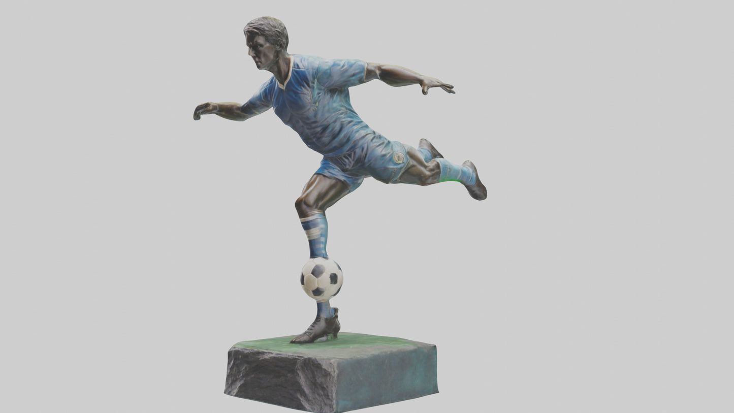 Footballer in GoalScoring Pose statue model 3D model