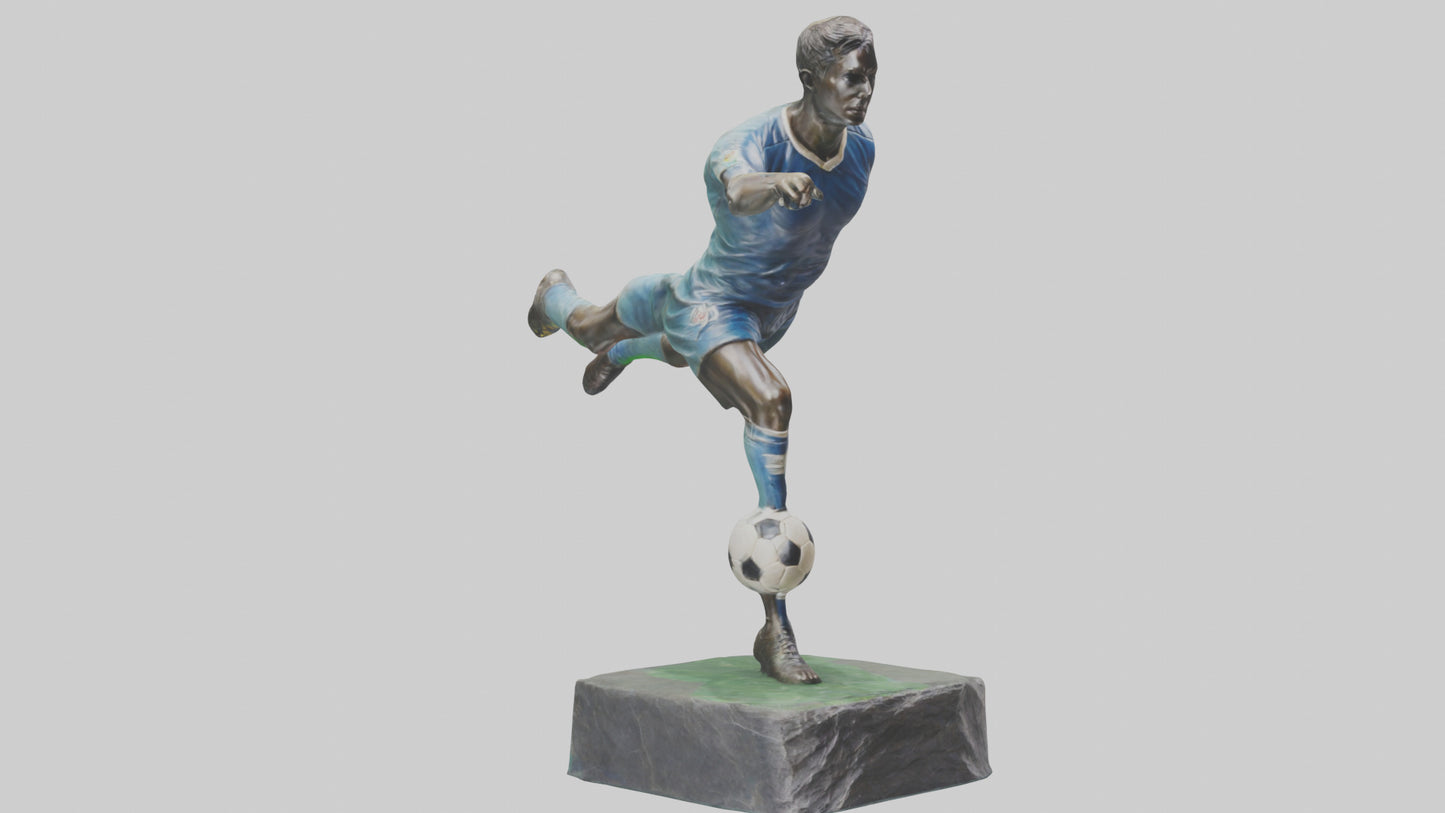 Footballer in GoalScoring Pose statue model 3D model