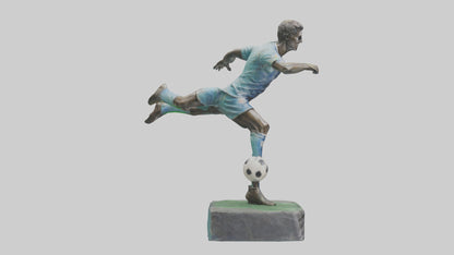 Footballer in GoalScoring Pose statue model 3D model