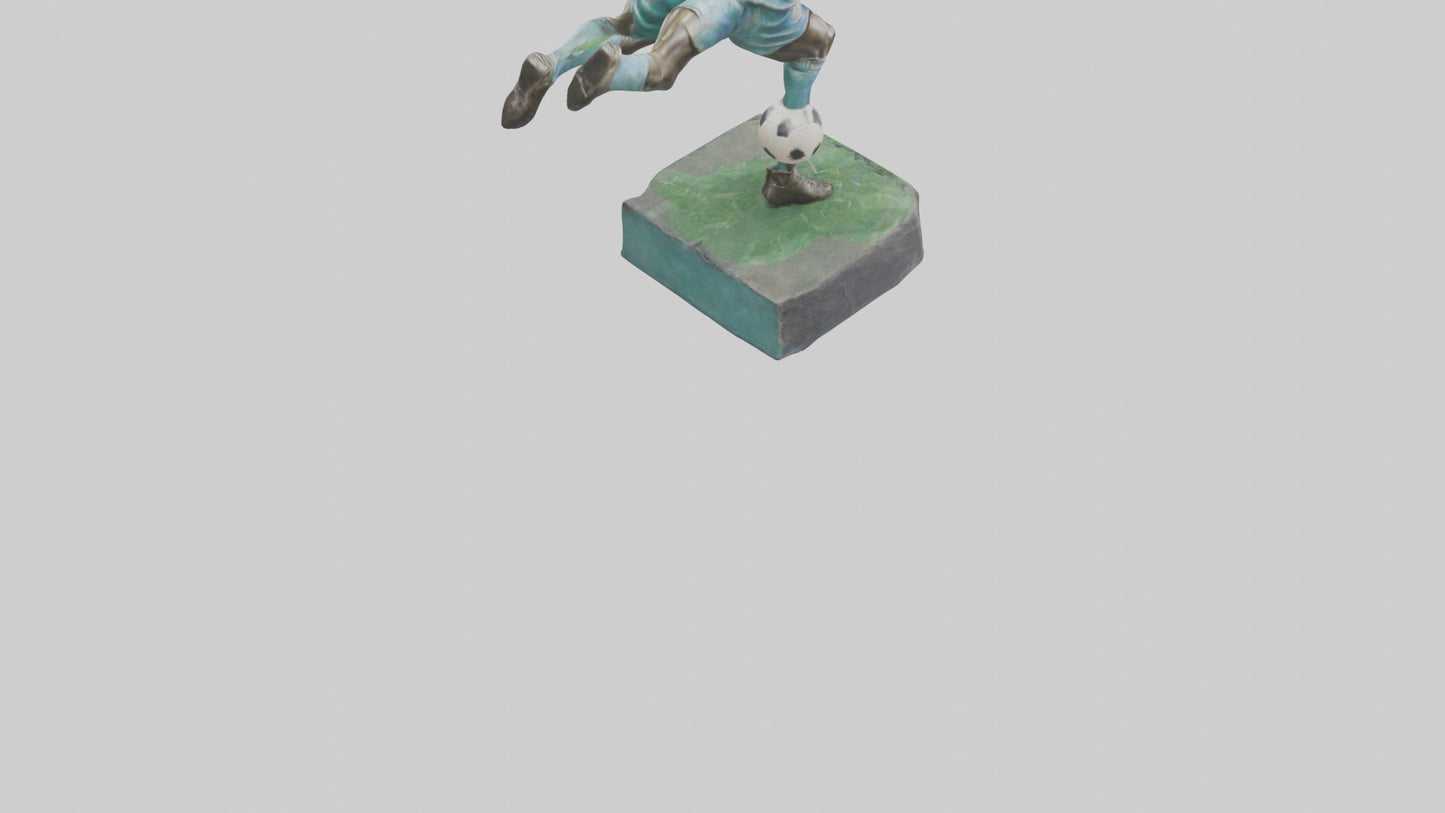 Footballer in GoalScoring Pose statue model 3D model