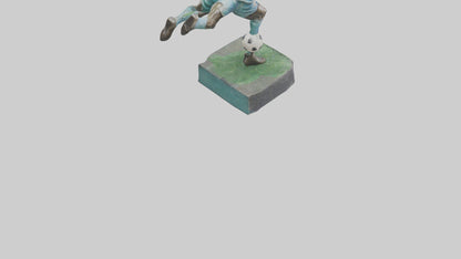 Footballer in GoalScoring Pose statue model 3D model