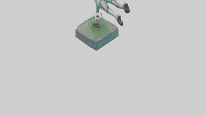 Footballer in GoalScoring Pose statue model 3D model
