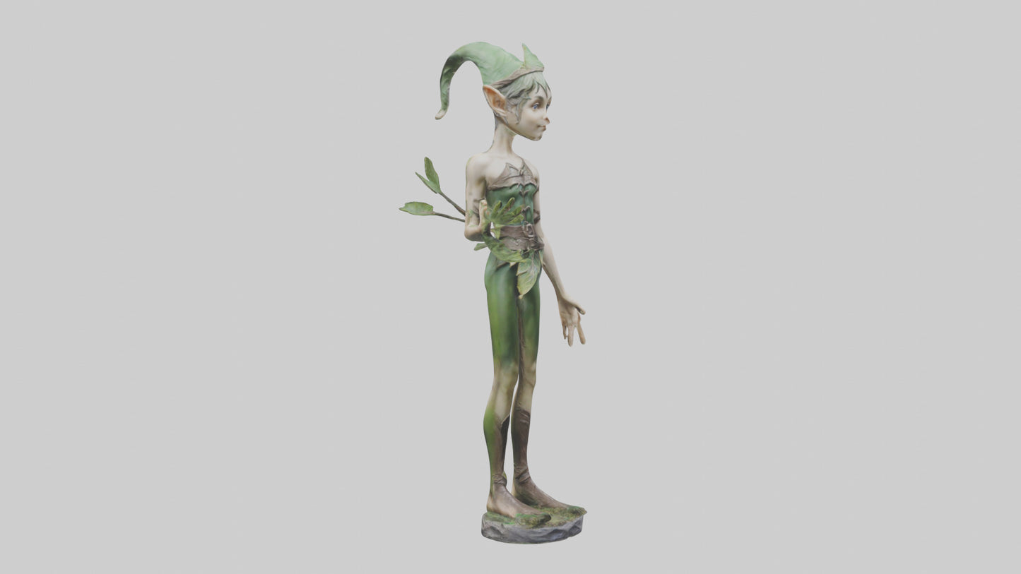 Forest Elf statue model VR / AR / low-poly