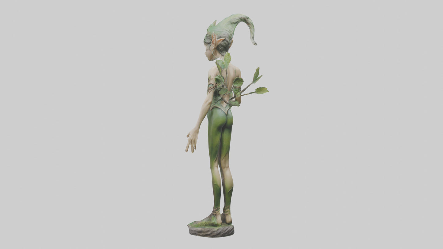 Forest Elf statue model VR / AR / low-poly