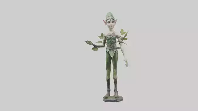 Forest Elf statue model VR / AR / low-poly