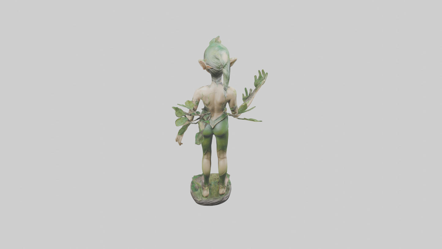 Forest Elf statue model VR / AR / low-poly