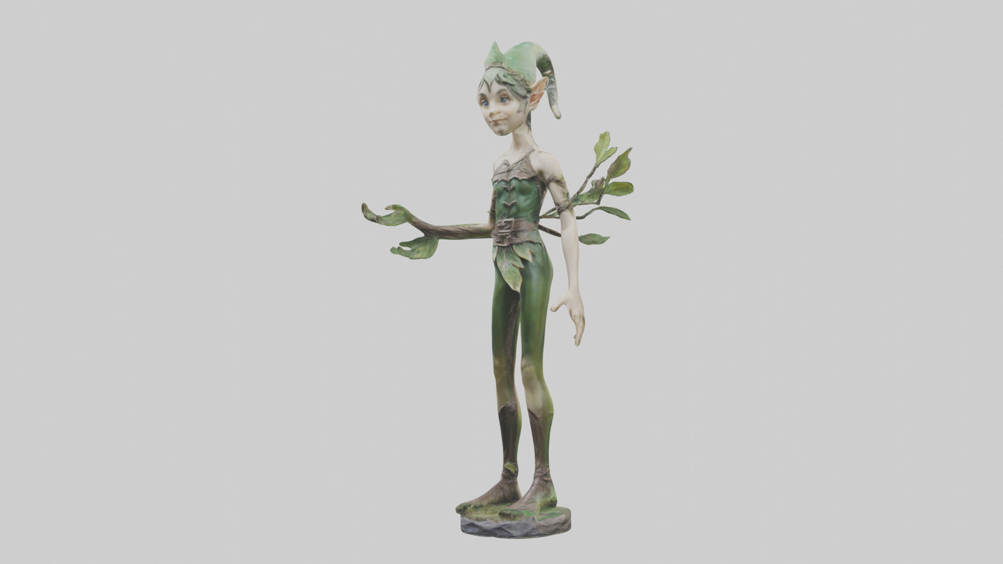 Forest Elf statue model VR / AR / low-poly