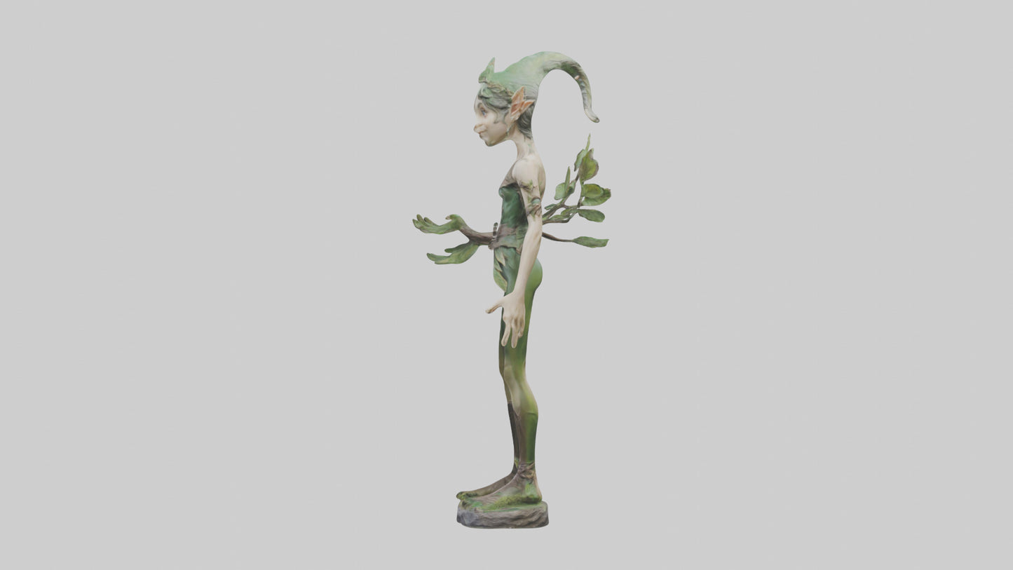 Forest Elf statue model VR / AR / low-poly