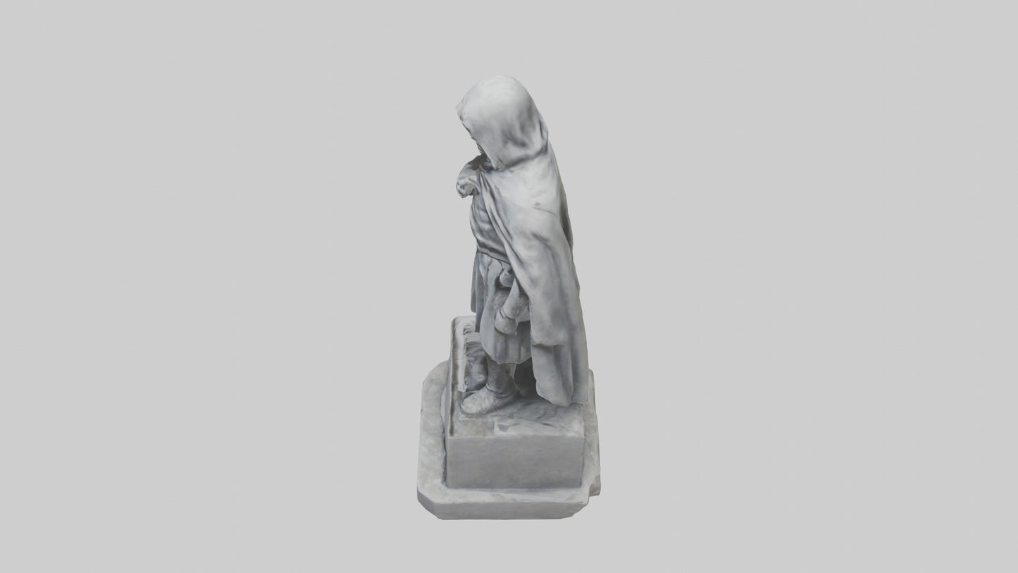 Forlorn Hero statue model VR / AR / low-poly