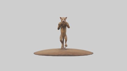 3D model Fossa climbing tree model VR / AR / low-poly