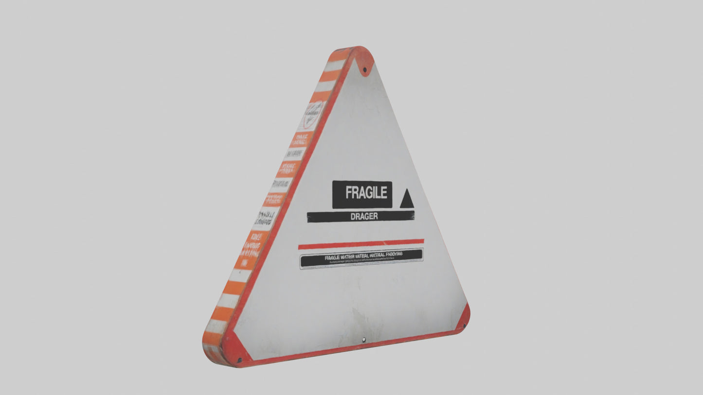 3D model Fragile Material Handling Danger Sign model VR / AR / low-poly