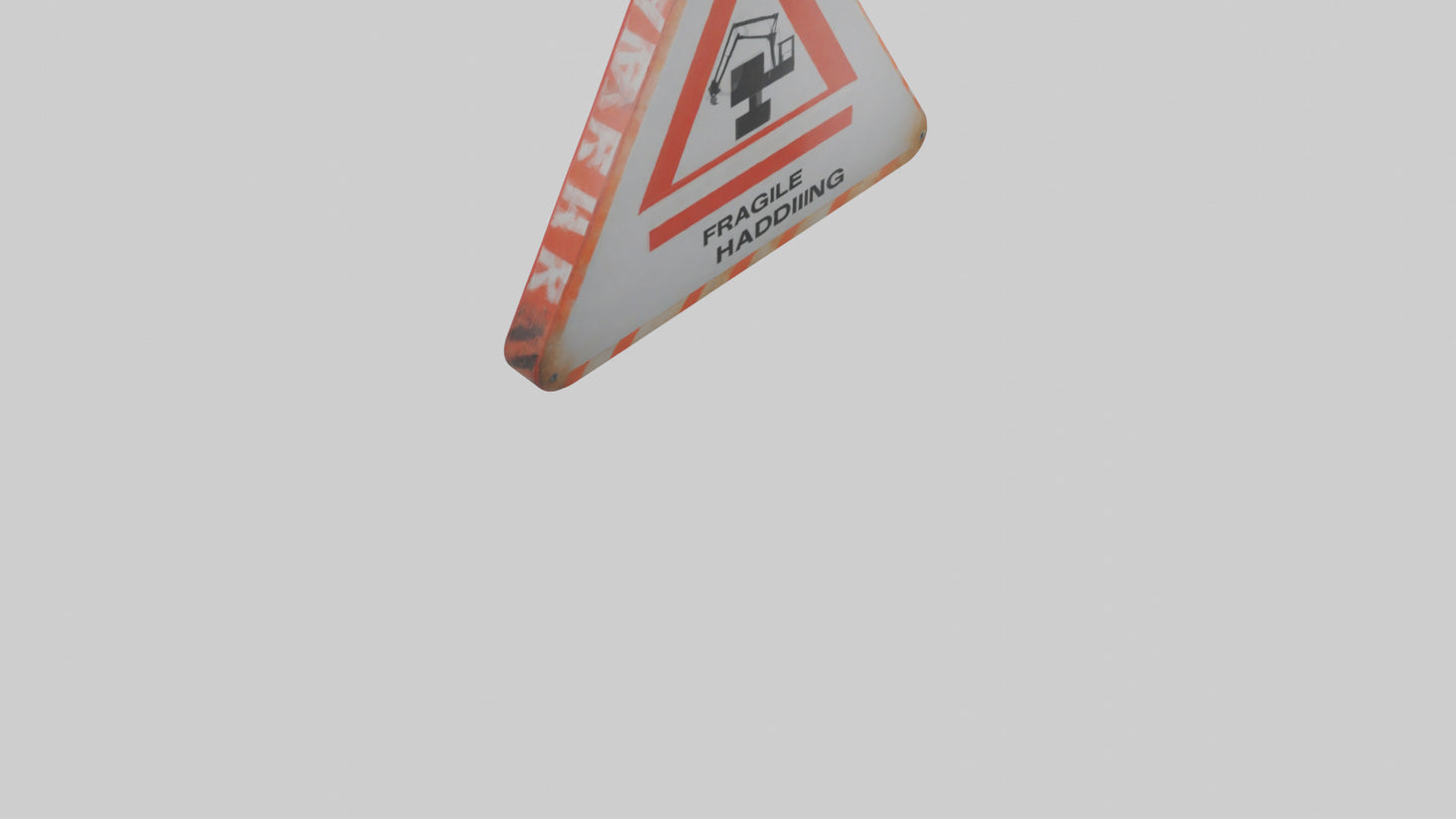 3D model Fragile Material Handling Danger Sign model VR / AR / low-poly