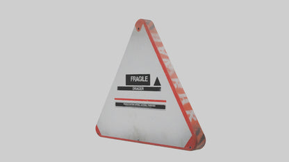 3D model Fragile Material Handling Danger Sign model VR / AR / low-poly